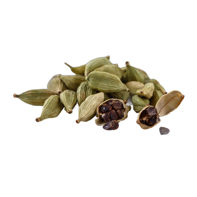 Green cardamom pods, aromatic warming spice for chai and herbal tea blends, Yerba Buena Tea Co.