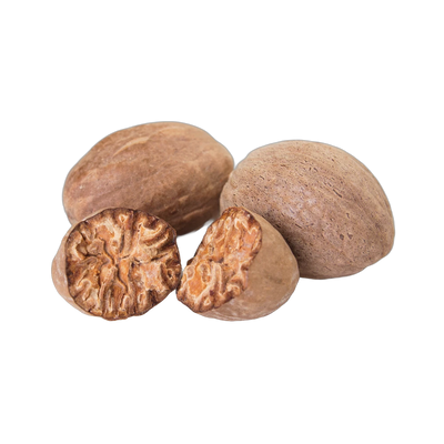 Whole nutmeg, warm aromatic spice for chai and winter herbal tea blends, Yerba Buena Tea Co.