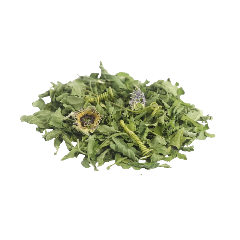 Dried passionflower herb, calming botanical for relaxation and sleep tea blends, Yerba Buena Tea Co.