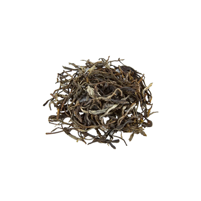 Aged puerh tea leaves, earthy fermented Chinese loose leaf tea, Yerba Buena Tea Co.