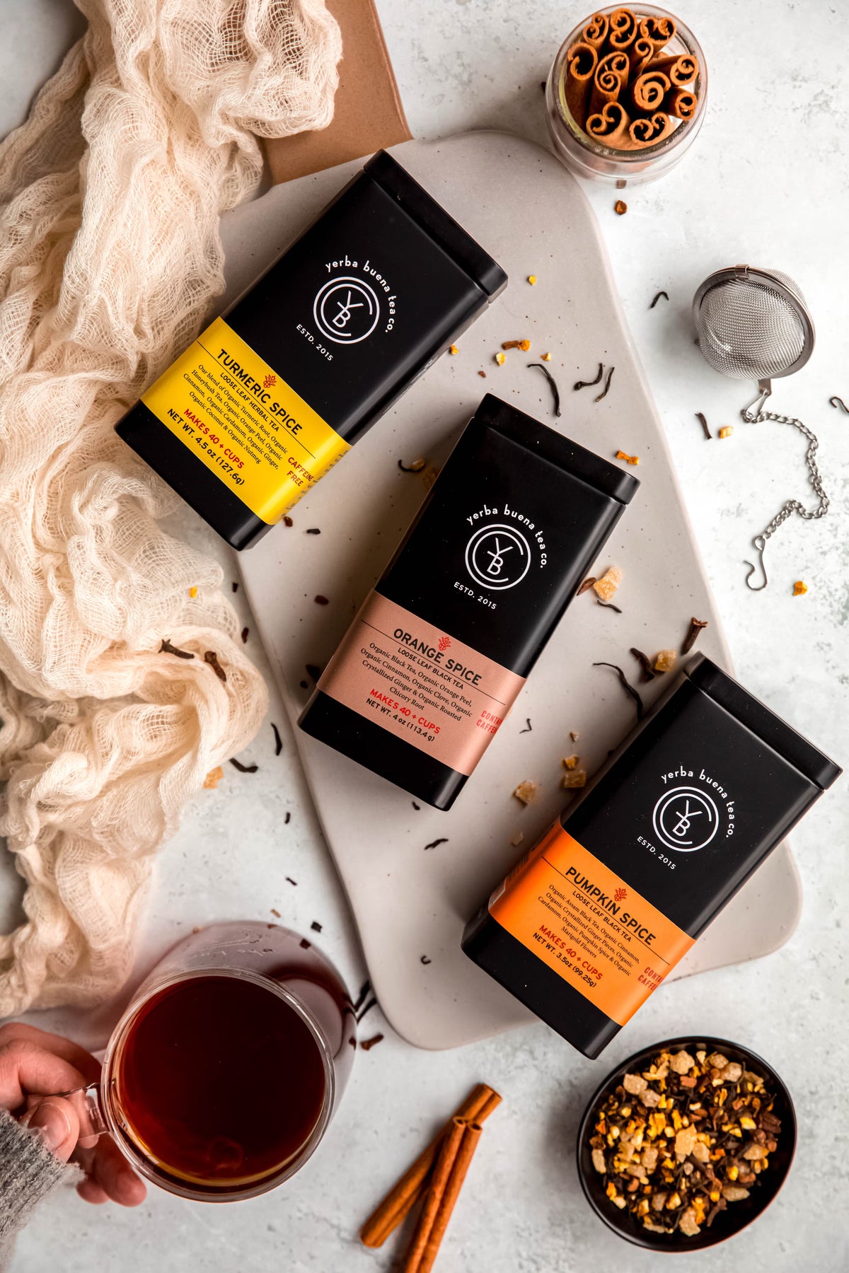 Seasonal Spiced Tea Box | Pumpkin & Orange Spice Gift Set | Yerba